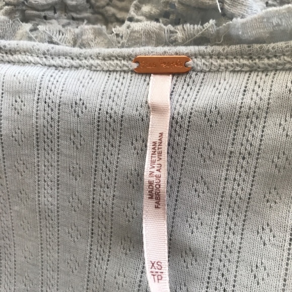 Free People Taylor Top In Grey Down Lace Long Sleeve - Picture 9 of 11
